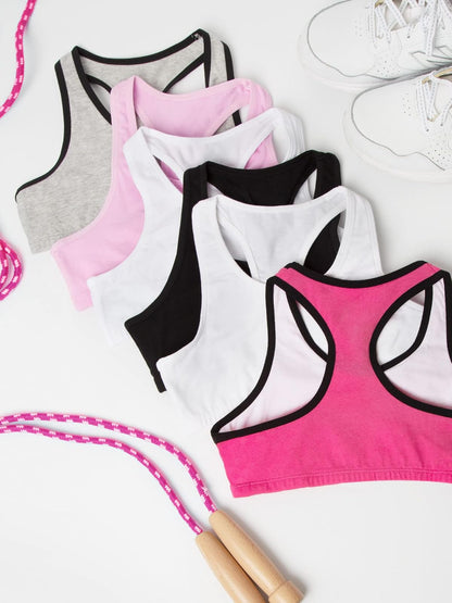 Fruit of The Loom Brasier Deportivo elástico de algodón Incorporado Sujetador Deportivo Niñas