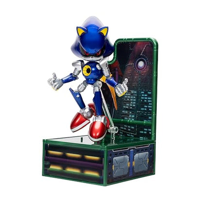 JAKKS Pacific Sonic The Hedgehog Modern Metal Sonic Figura de Colección del 35 Aniversario, 6 Pulgadas, Articulada con Accesorios, Multicolor