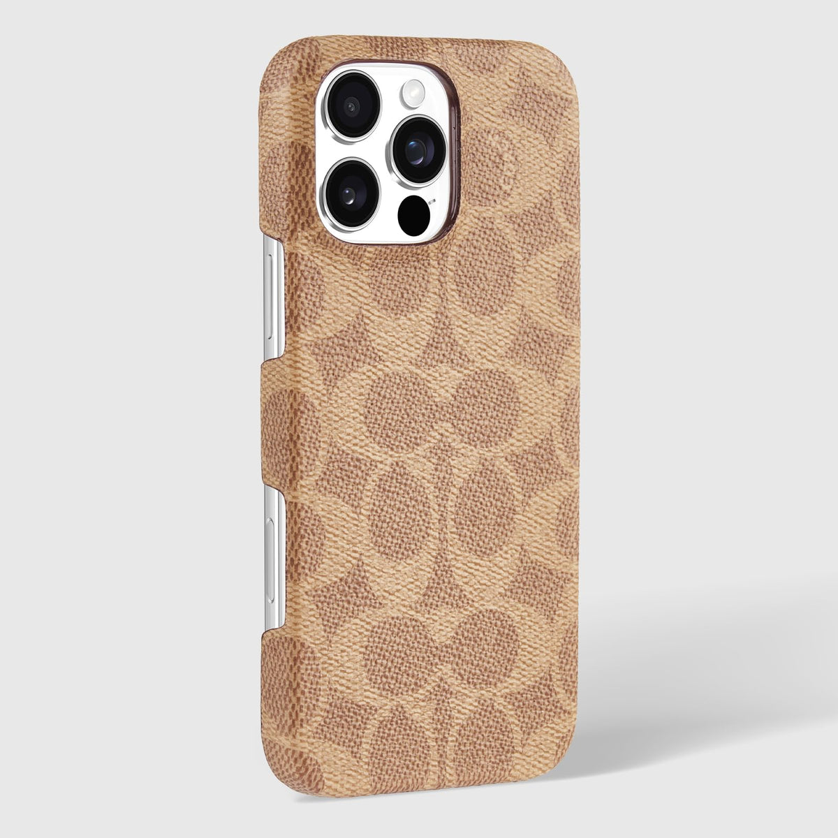 Coach Funda Delgada de Lona para iPhone 16 Pro MAX - Signature Tan
