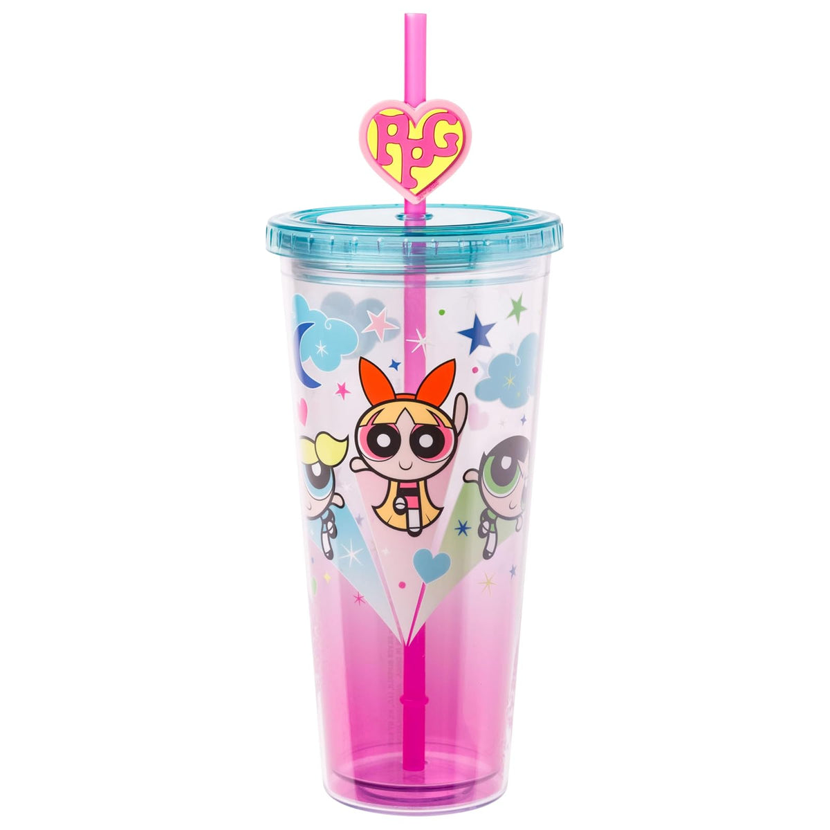 Silver Buffalo Taza Fría Garfield con Tapa y Popote, 24 oz - The Powerpuff Girls Original