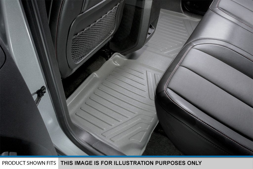 SMARTLINER Juego de alfombrillas grises de 2 filas compatible con Chevy Traverse/08-17 Buick Enclave/Saturn Outlook 2007-2010/GMC Acadia/2007-2016 GMC Acadia/2017 GMC Acadia Lmtd (estilo de cuerpo antiguo) (asiento de banco de segunda fila)