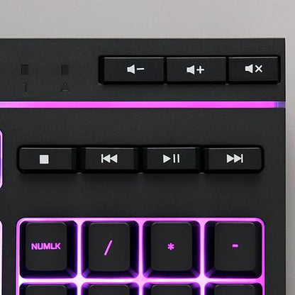 HyperX Alloy Core RGB – Teclado gamer español de membrana – Teclas silenciosas y rápidas con iluminación dinámica RGB, Resistente a derrames, Compatible con Windows 10/8.1/8/7 – Teclas Español Latam