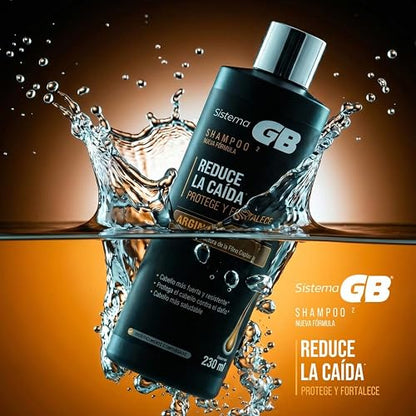 SISTEMA GB Shampoo 2 Hombre, Con Piritionina de Zinc y Climbazol que refuerzan la acción anticaída y cuidan el cuero cabelludo donde nace el pelo, Frasco con 230ml