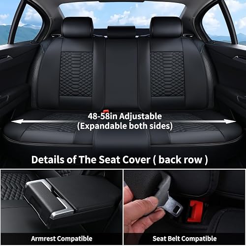 Coverado Fundas de Asiento de Piel, Juego Completo de Fundas de Asiento de Automóvil, Fundas de Asiento de Automóvil, Protector de Asiento de Automóvil, Impermeable, Fundas de Asiento de Automóvil, Asientos