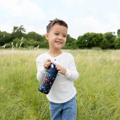 Simple Modern Summit - Botella de agua con tapa de popote, vaso de acero inoxidable aislado de 532 ml, para niños y niñas, para la escuela, diseño de caras de Mickey Mouse de Disney
