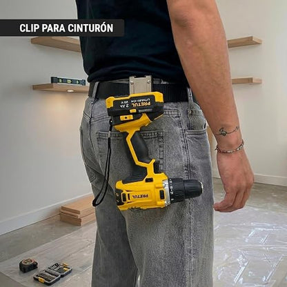 PRETUL TALI-20P2K, Kit taladro/destornillador 1/2", 20V con 32 accesorios