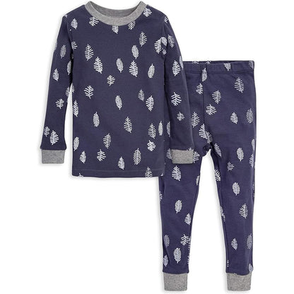Burt's Bees - Pijama para bebé y niño, Playera de Manga Larga de 2 Piezas y pantalón Largo de algodón, Tallas para 12 Meses a 12 años