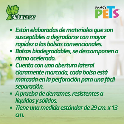 Fancy Pets Bolsas Compostables Biodegradables Sanitarias para Recoger Desechos y/o Heces Fecales de Perro con 8 Rollos / 120 bolsas
