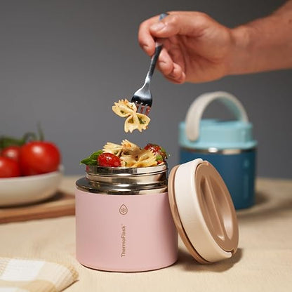 Thermoflask - Tarro de comida con aislamiento de doble pared de 20 onzas, piedra arenisca rubor