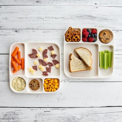 Nordic Ware - Juego de 2 bandejas divididas para comidas, color blanco, polipropileno apto para microondas