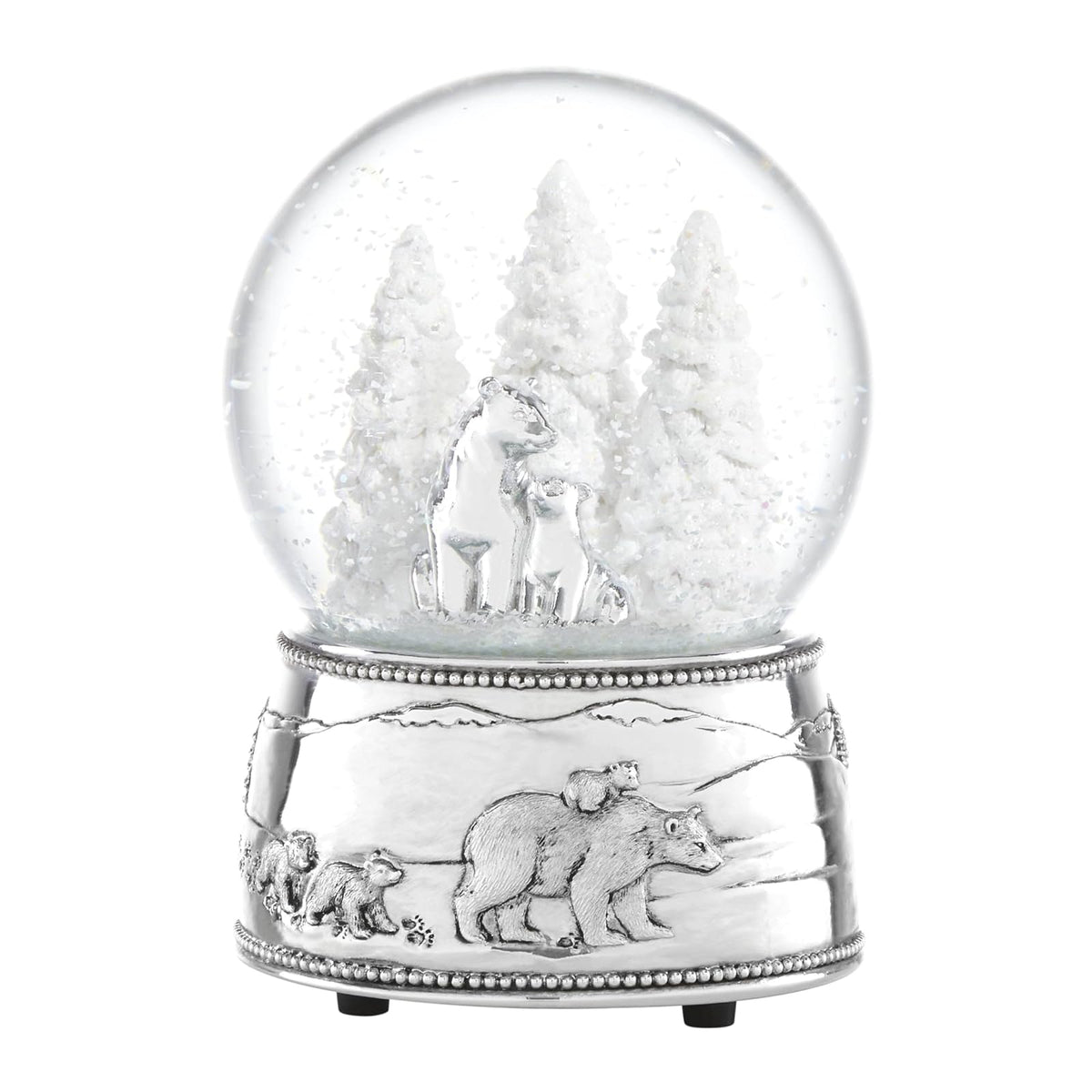 Reed & Barton Bola de Nieve Musical Osos Polares North Pole Bound Toca Jingle Bells