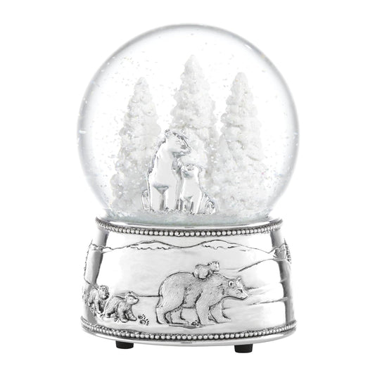 Reed & Barton Bola de Nieve Musical Osos Polares North Pole Bound Toca Jingle Bells