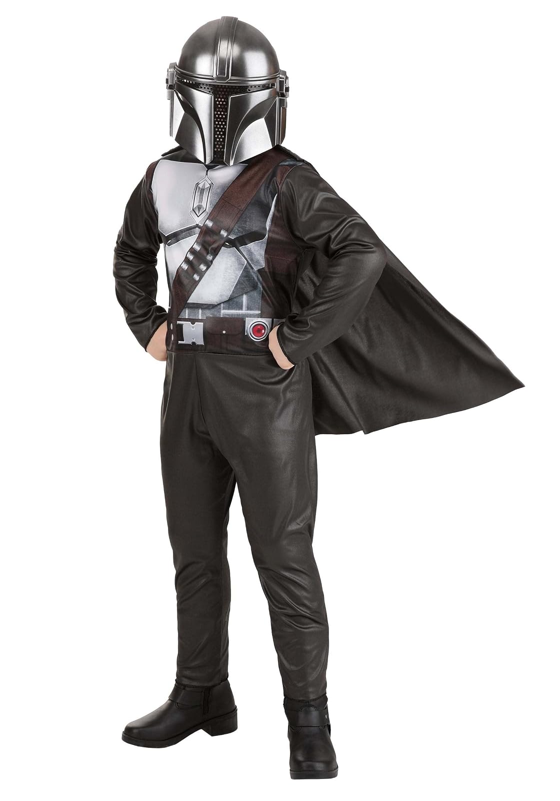 STAR WARS Boys Mandalorian Costume, Kids Halloween Costume, Child - Officially Licensed Large - Grande - Brown