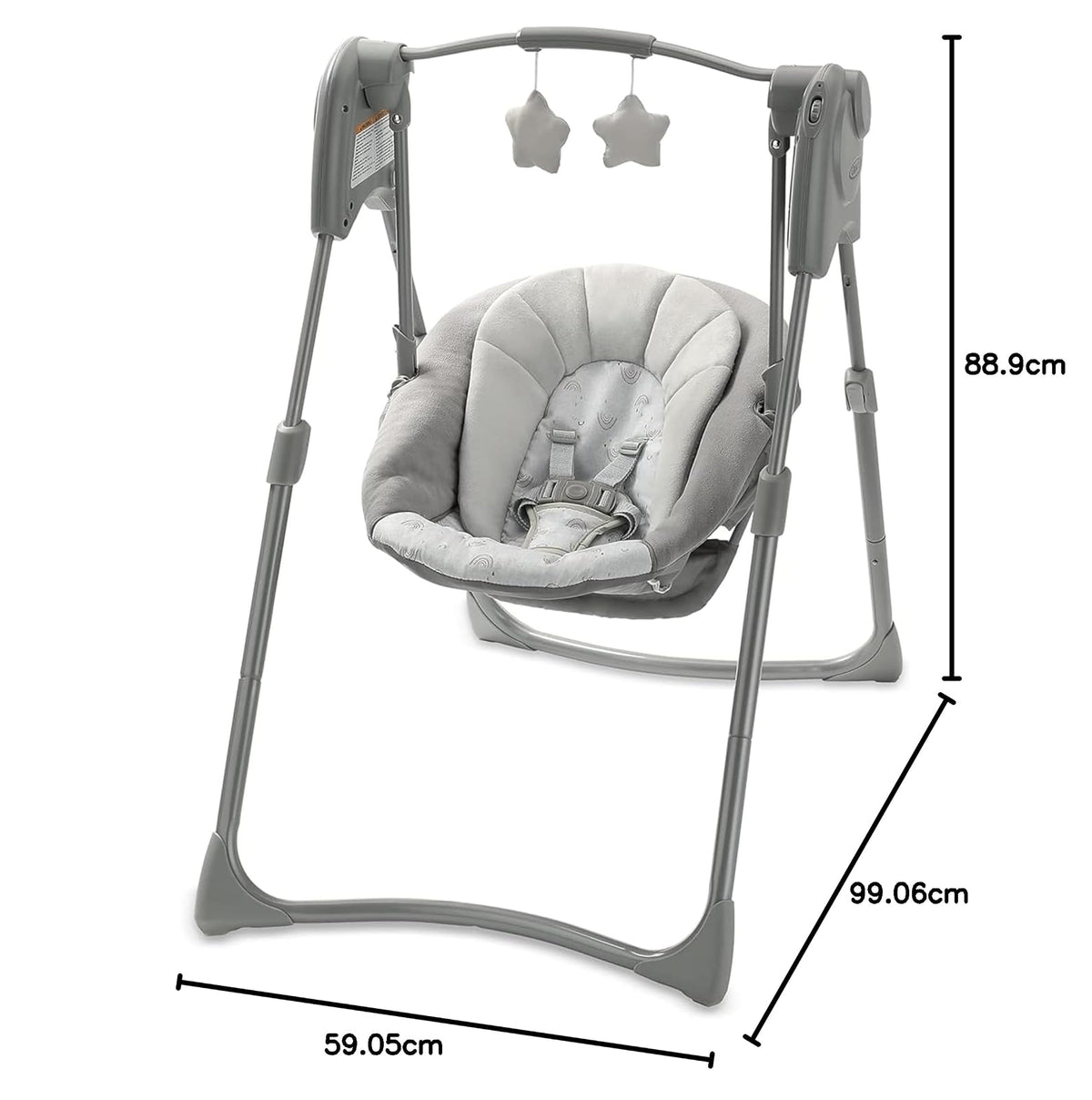 Graco® Slim Spaces™ Columpio Compacto para bebé, Reign