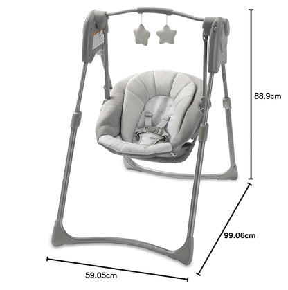 Graco® Slim Spaces™ Columpio Compacto para bebé, Reign