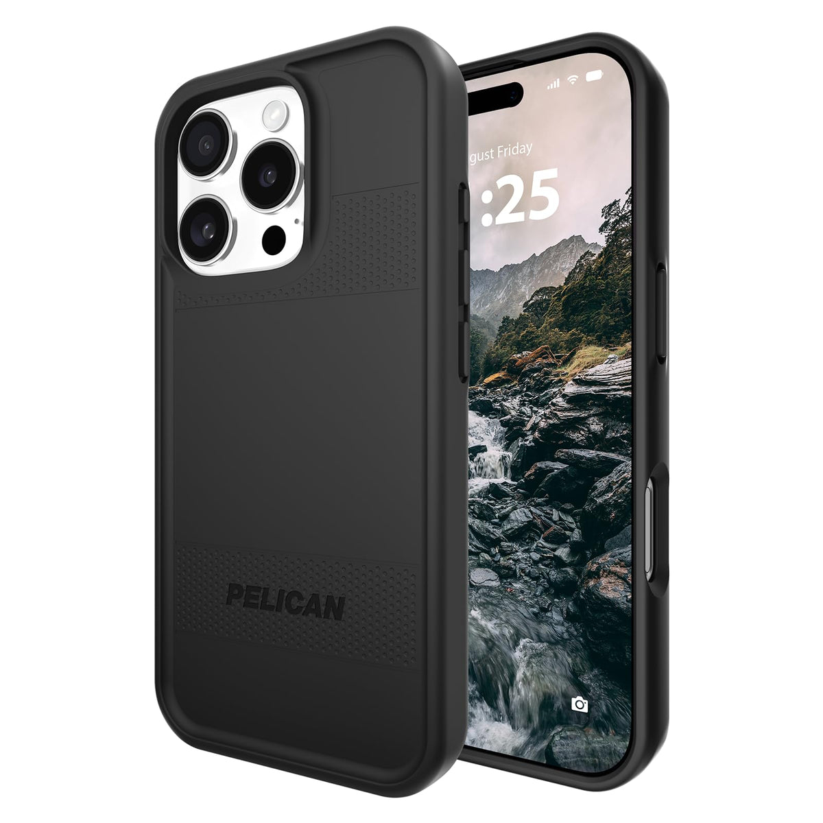 Pelican Voyager Funda Resistente para iPhone 16 Pro, Compatible con MagSafe, Negro - Protector Negro