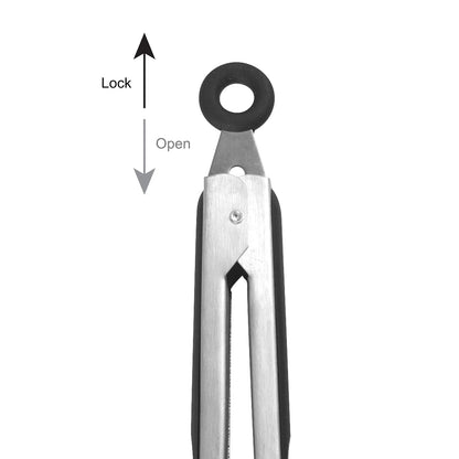 Farberware Pinzas clásicas con punta de nailon, juego de 3, color negro