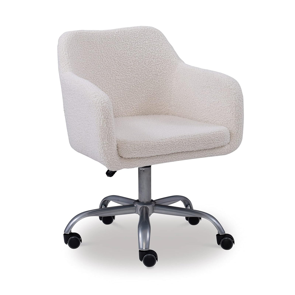 Linon Home Decor Products Linon Brooklyn - Silla de Oficina Sherpa, Color Marfil