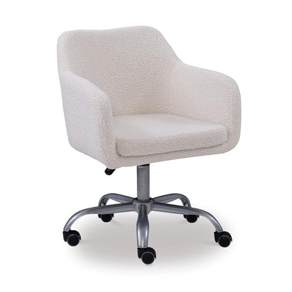 Linon Home Decor Products Linon Brooklyn - Silla de Oficina Sherpa, Color Marfil