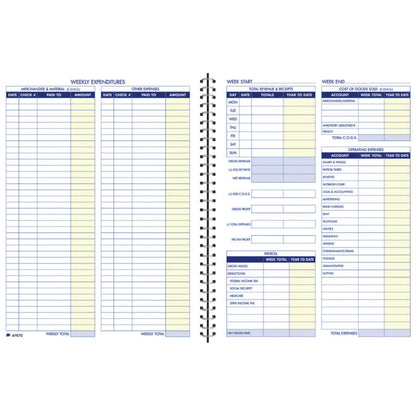 Adams Libro de registros de libros, formato semanal, 20,3 x 27,4 cm, blanco (AFR70)