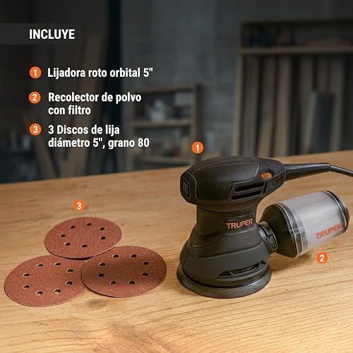 Truper Industrial LIRO-5N2, Lijadora roto orbital 5", 260W