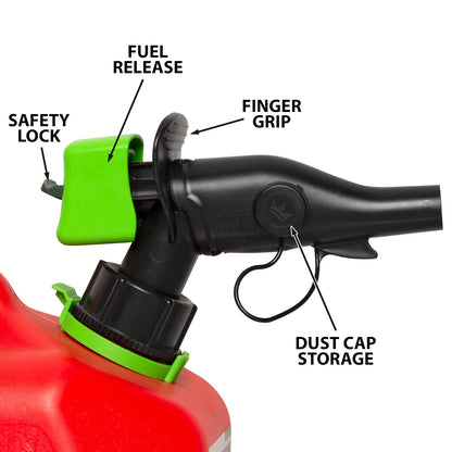 Scepter - Bote de gas de 2 galones, boquilla SmartControl a prueba de | Solo gasolina, contenedor de combustible compatible con EPA/CARB con mango trasero, embudo incluido, 11-0.5 pulgadas de alto