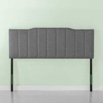 Zinus Upholstered Channel Stitched Headboard in Grey, Full
