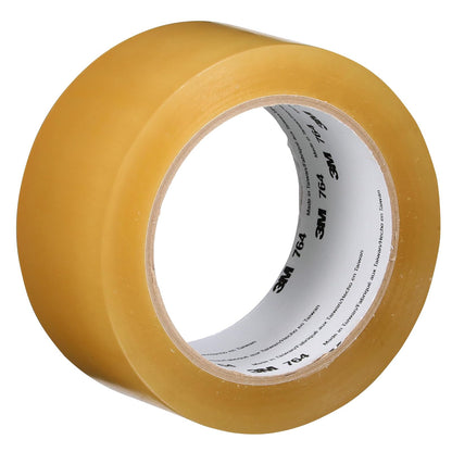 3M Cinta de vinilo 764, uso general, 2 pulgadas x 36 yardas, transparente, 1 rollo, cinta de marcado de piso de tráfico ligero, distanciamiento social, codificación de colores, seguridad, agrupación
