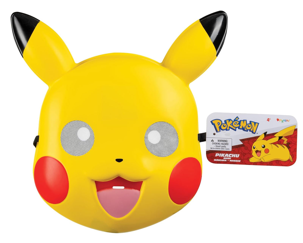 DISGUISE Accesorio Oficial Nintendo, Mascara de Pikachu, Unitalla, Pokémon | Inspirada en Pokémon, ajustable, plástico, mejillas rojas, orejas negras, adultos, niños, disfraz, cosplay