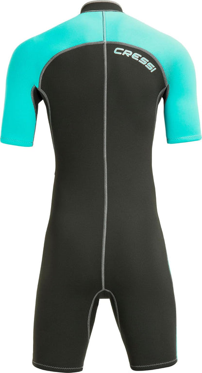 Cressi Hombre y Mujeres; Traje de Neopreno con Cremallera Frontal Completa para natación, esnórquel, Buceo - Lido Short: diseñado en Italia