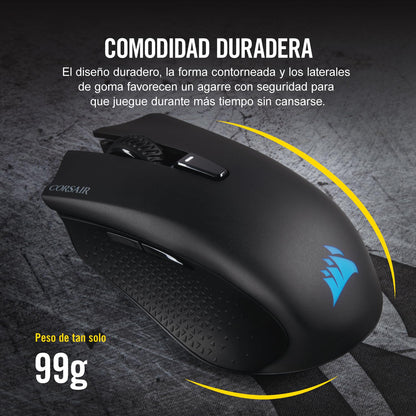 Corsair Harpoon Wireless RGB Ratón Ligero para Juegos FPS/MOBA - 10.000 PPP - 6 Botones Programables - Bluetooth de Baja Latencia - Compatible con iCUE - PC, Mac, PS5, PS4, Xbox - Negro