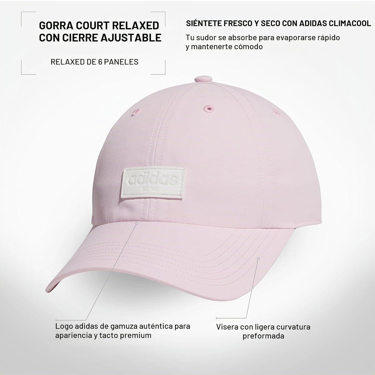 Adidas Gorra de Corte de Ajuste Relajado Gorra de béisbol Mujer