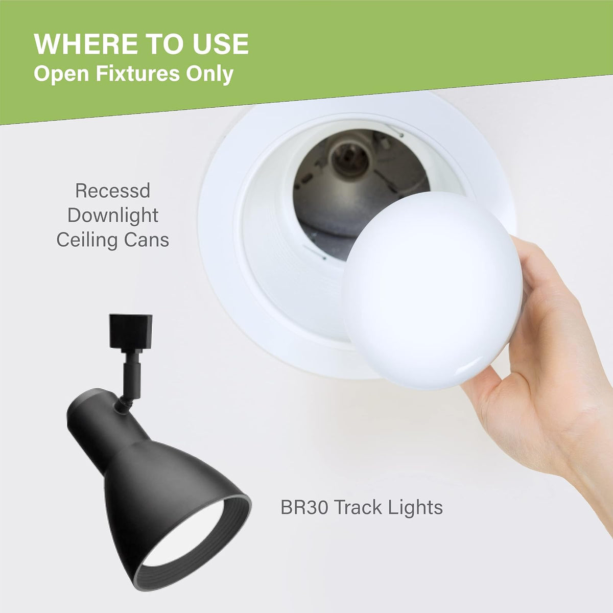 Sigalux - Luces LED de inundación para interiores, foco LED BR30 equivalente a 65 W, foco empotrable regulable de 650 lm, 5000 K, bombillas abultadas con base E26 UL