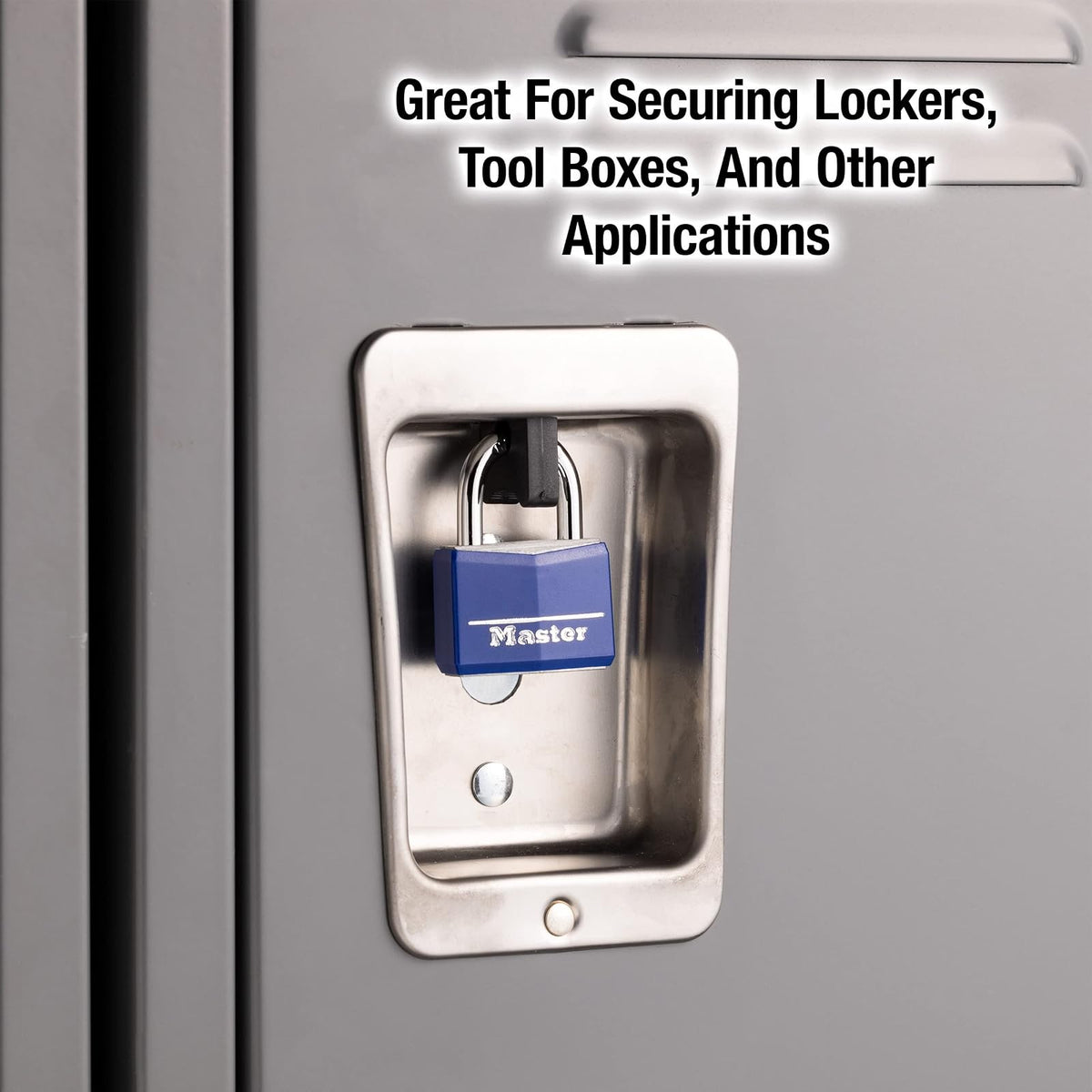 Master Lock 142DCM Candado de Cuerpo Sólido de 40mm con Cubierta de Vinil, color Azul