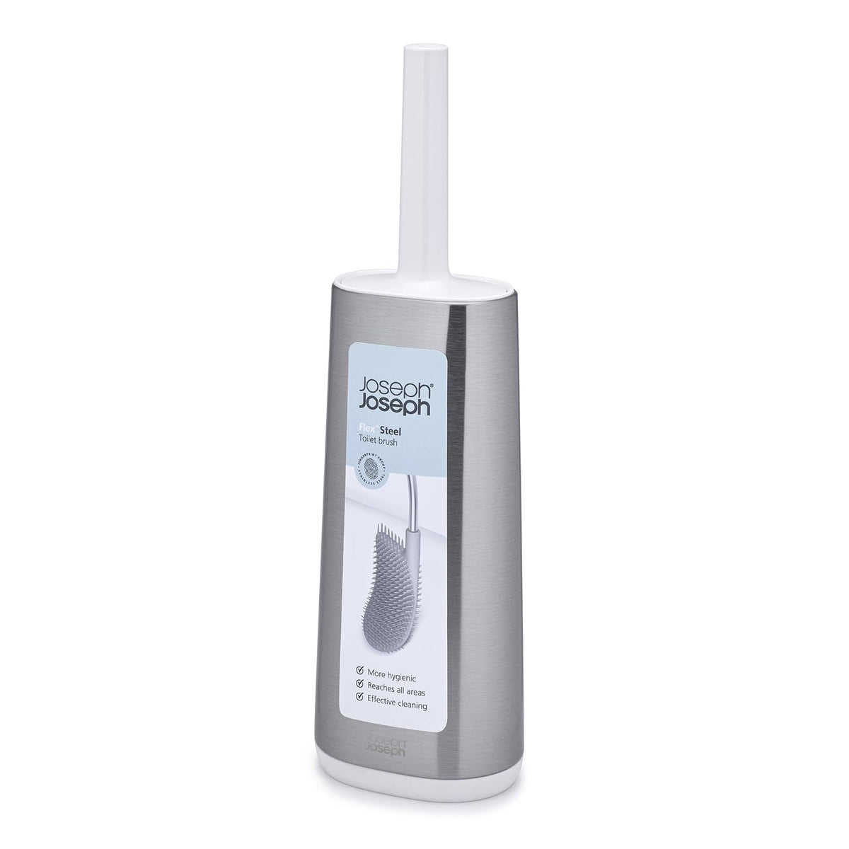 Joseph Joseph 70517 Flex Toilet Brush with Slim Holder Flexible Anti-Drip, Stainless Steel