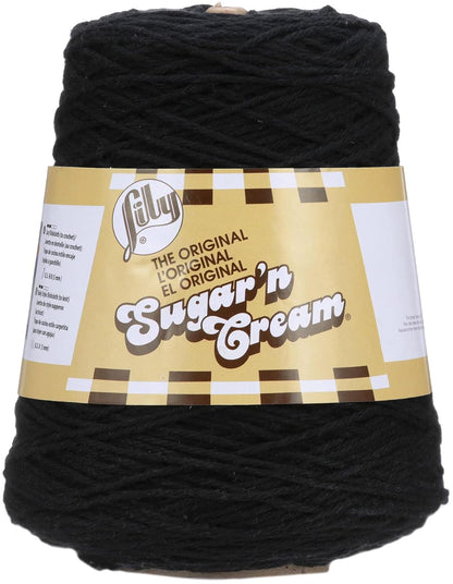Lily Sugar 'N Cream Ovillo de Lana, Negro, 396 gr (14 onzas), 1, 1