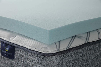 Serta ThermaGel - Cubrecolchón de Espuma viscoelástica para aliviar la presión, 3 Pulgadas, Color Azul Individual