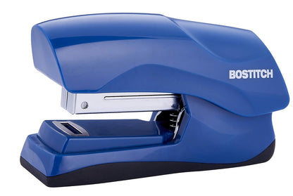 Bostitch - Grapadora de oficina resistente, capacidad de 40 hojas, sin atascos, media tira, cabe en la palma de tu mano, para aula, oficina o computadora, azul marino