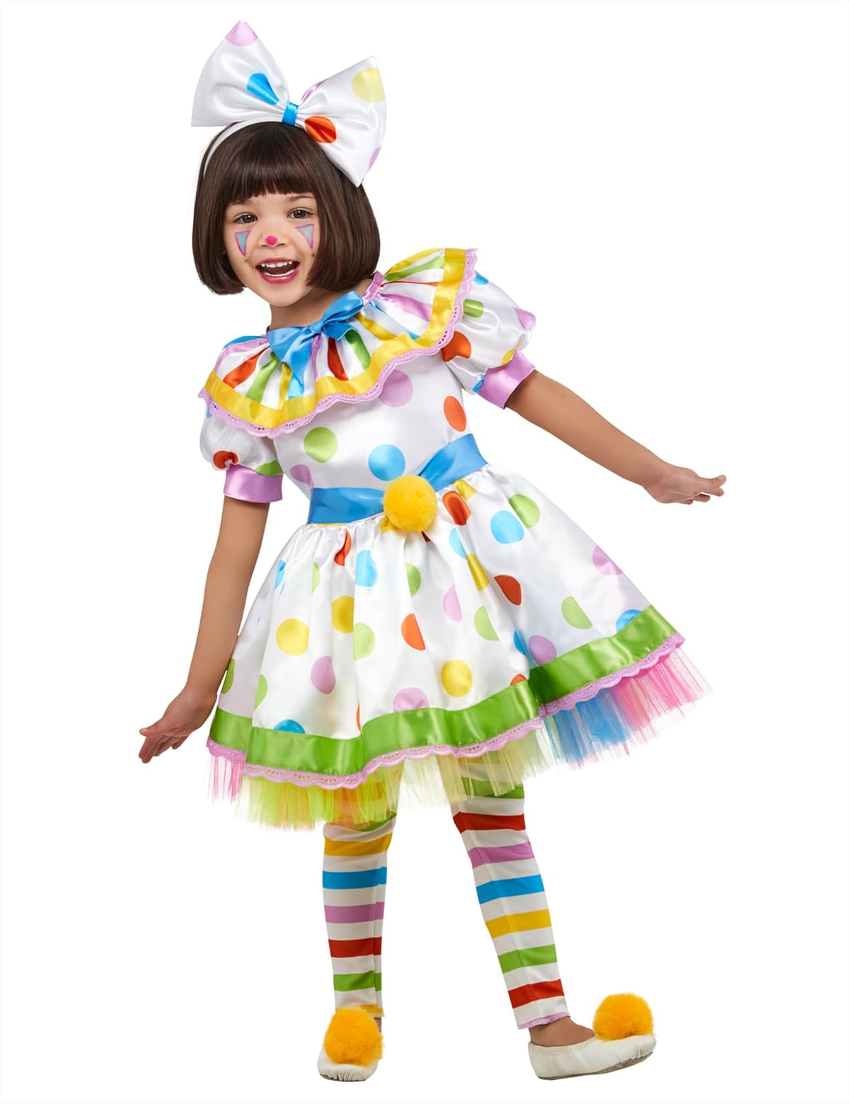 Rubie's - Vestido y pantalones para disfraz de payaso infantil para niña, talla 4T