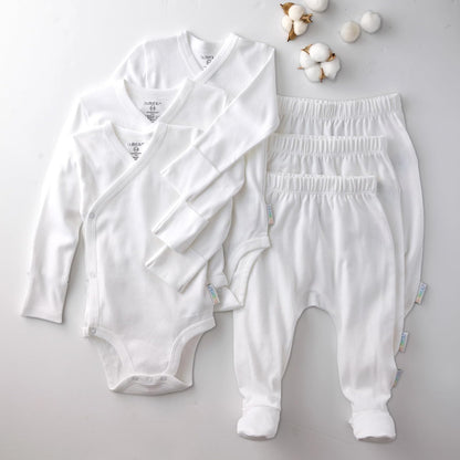 Butterblu Sterling - Paquete de 3 Mamelucos Tipo Kimono 100% algodón orgánico con Cierre Lateral para recién Nacidos y bebés, niños, Unisex