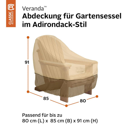 Classic Accessories Veranda - Funda para Silla Adirondack Resistente al Agua de 31.5 Pulgadas