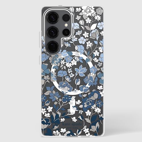 Kate Spade New York - Funda para Samsung Galaxy S25 Ultra (Carga magnética e inalámbrica), diseño de Flores Azules