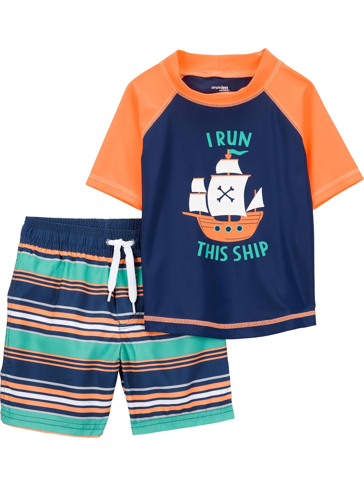 Simple Joys by Carter's - Juego de 2 camisetas con protección solar para niños