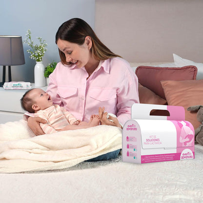 Evenflo Advanced Set de Lactancia con Extractor Eléctrico, Incluye 6 Artículos, Pezoneras, Protectores, Toallitas, Biberón 60ml, Bolsas Almacenadoras de Leche Materna