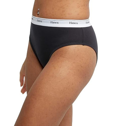 Hanes Originals - Ropa Interior de Pierna Alta, Ropa Interior de algodón elástico, Colores Surtidos, Paquete de 6 Ropa Interior para Mujer