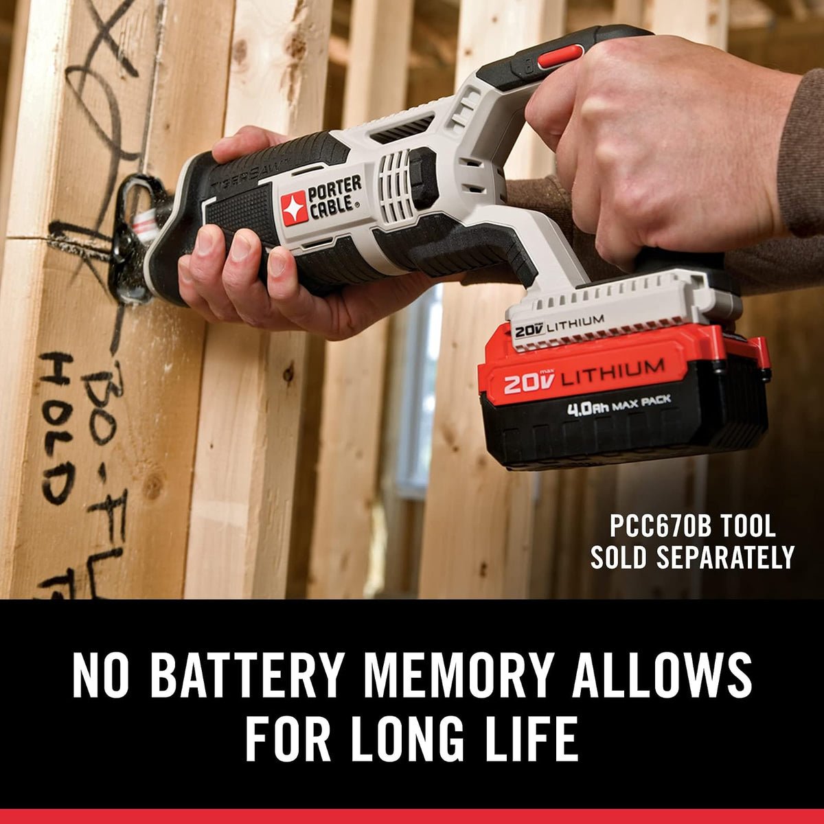 Porter-Cable 20V MAX* Batería de Litio, 4.0-Ah, Paquete de 2 (PCC685LP)