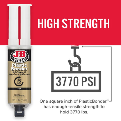 J-B Weld 50133 plástico Bonder calcomanía Estructural jeringa - se seca bronceado - 25 ml