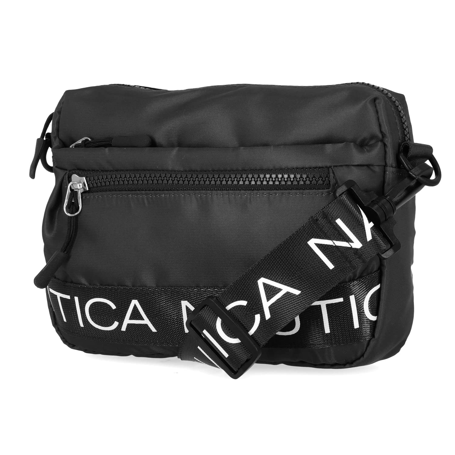 Nautica Nautica - Puf de nailon para mujer, con correa de hombro ajustable, Negro -, Talla unica