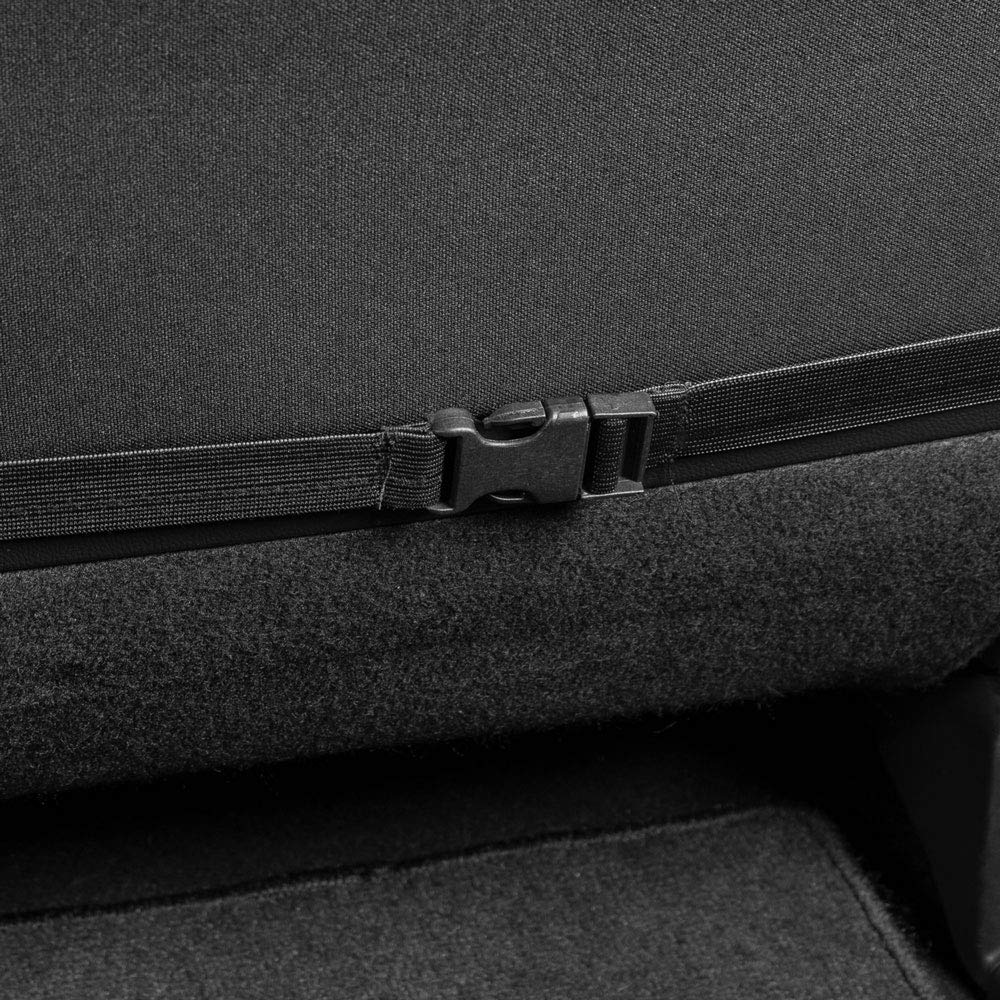 Motor Trend Fundas de Asiento de Piel Sintética con Costuras Negras para Asientos Delanteros, Negro, OS-244-SL