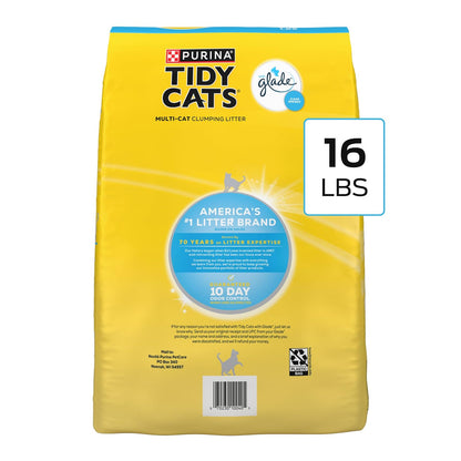 Purina Tidy Cats Clumping Multi Cat Litter, Glade Clear Springs - 16 LB. Bag
